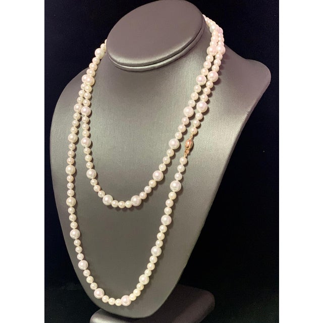 Fine Quality Akoya Pearl Necklace 14k Gold 42" 8.5 mm Certified For Sale In New York - Image 6 of 12