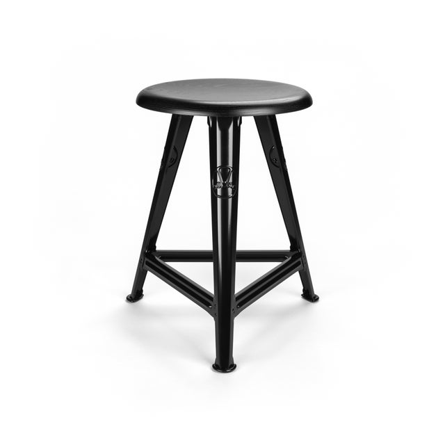 Rowac-Schemel Stool in Black Ash by Karl Robert Wagner for Rowac For Sale - Image 9 of 9