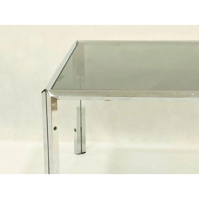 Mid-Century Chrome and Smoked Glass Coffee Table, 1980s For Sale - Image 9 of 10