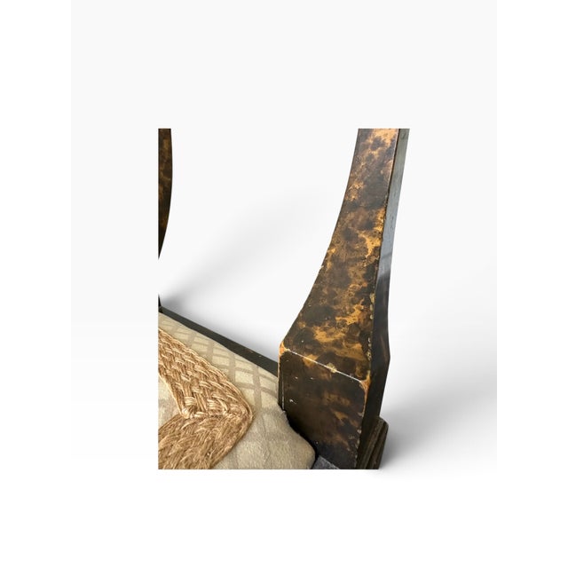 Mid 20th Century Italian Neoclassical Style Faux-Tortoiseshell & Gold Leaf Curule Window Bench For Sale - Image 14 of 16