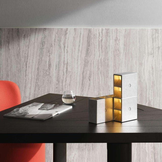 Aluminium Champagne Painted Tsai Table Lamp by Mario Tsai for Cassina For Sale - Image 16 of 17