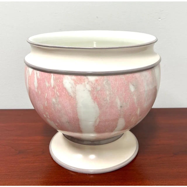 Ceramic 1980's Italian Porcelain Large Footed Centerpiece Bowl For Sale - Image 7 of 7