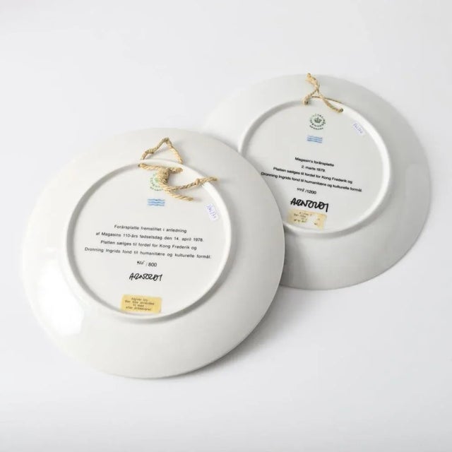Ceramic Limited Edition Porcelain Plates by Per Arnoldal for Royal Copenhagen, 1970s, Set of 2 For Sale - Image 7 of 8