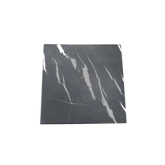 Vintage Postmodern Black and White Marble Pedestal For Sale - Image 10 of 10