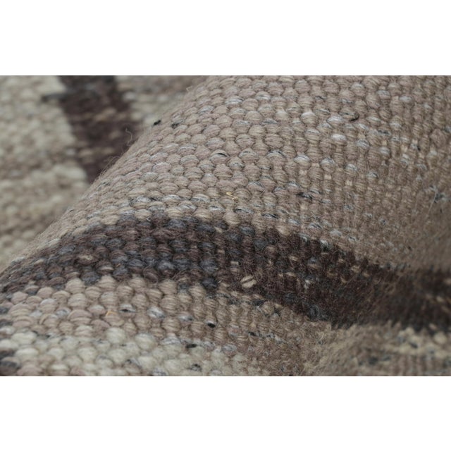 Textile Rug & Kilim’s Scandinavian Style Rug With Geometric Patterns in Tones of Brown For Sale - Image 7 of 8