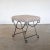 French Panoplie Iron Loop Stool, Linen Check For Sale - Image 3 of 8