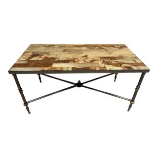 French Art Deco Coffee Table Rectangular Onyx Top Circa 1940s For Sale