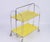Mid-Century Modern Vintage Yellow Foldable Bar Cart in Chrome Metal, 1960s For Sale - Image 3 of 10