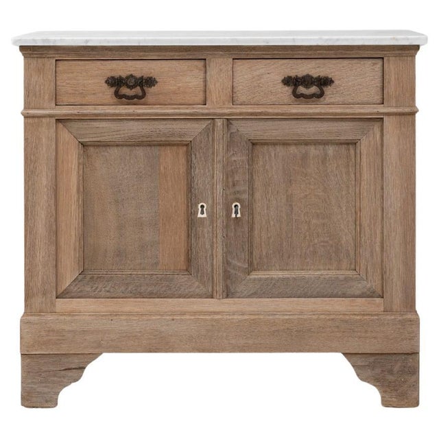 1900s French Louis Philippe Oak Buffet With Marble Top For Sale - Image 15 of 18