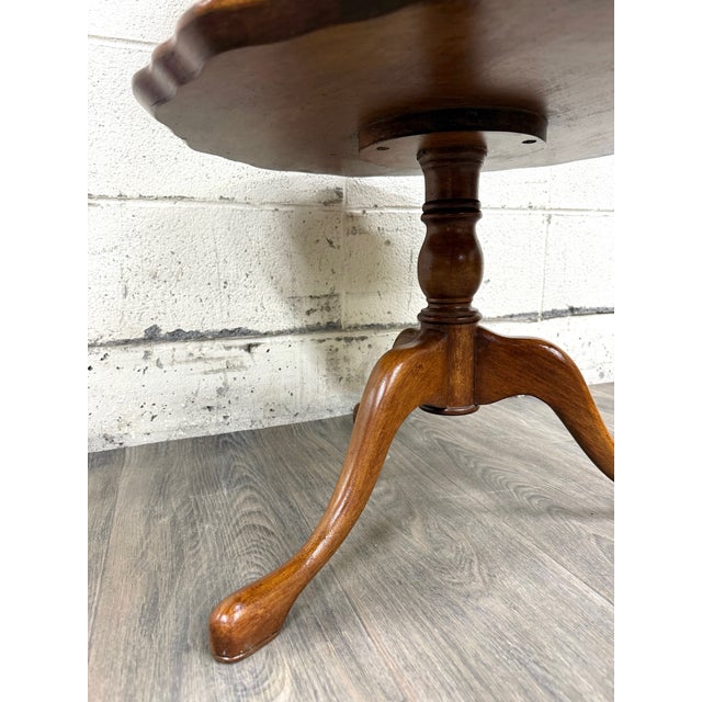 Antique Georgian Revival Queen Anne Style Mahogany Dumbwaiter Serving Tray Table For Sale - Image 9 of 10