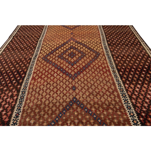 Mid-20th Century Vintage Persian Kilim Wool Rug For Sale - Image 11 of 13