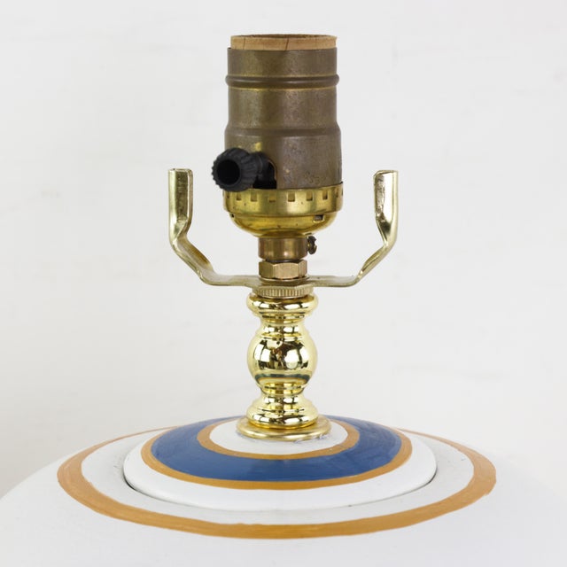 Vintage Hand-Painted Ceramic Table Lamps With Chinoiserie Parrots and Cherry Motif - a Pair For Sale In New York - Image 6 of 14