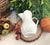 1980s 1980's Water Pitcher: White Majolica Cabbage Leaf Design Made in Portugal for Neuwirth, 8.5" HIgh For Sale - Image 5 of 14