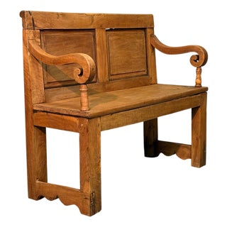 Walnut Bench, 19th Century For Sale