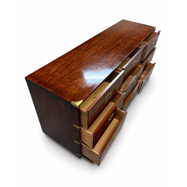 1970s Vintage Campaign Lowboy by Henredon For Sale - Image 5 of 8