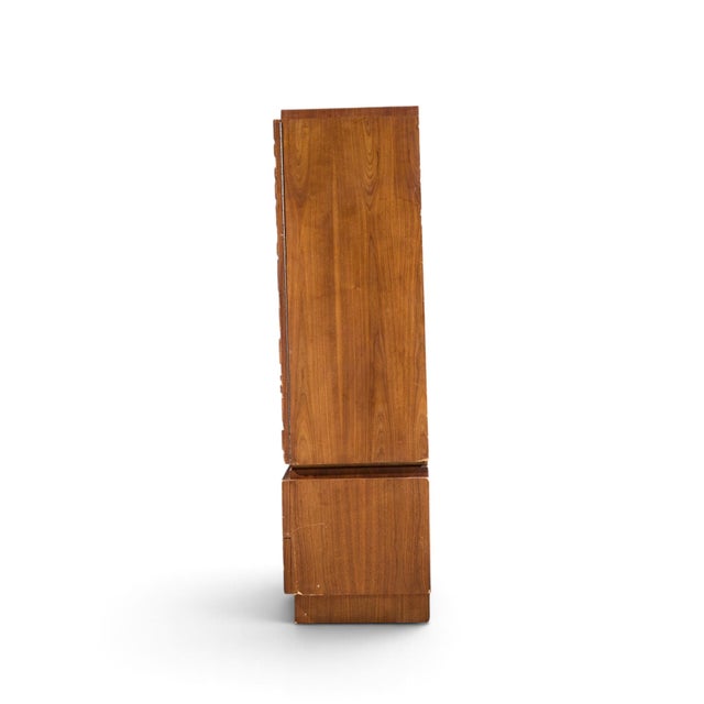 Mid 20th Century Lane Brutalist Mid Century Walnut Armoire Dresser For Sale - Image 5 of 9
