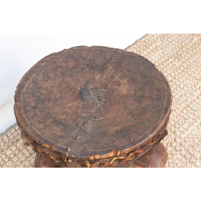 Oxidized Carved Wood Bamileke Stool For Sale In Los Angeles - Image 6 of 10