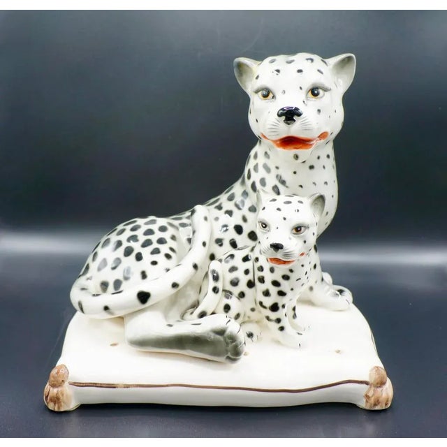Italian Hand-Painted Snow Leopards For Sale - Image 11 of 11