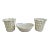 Late 20th Century Italian White Basket Weave Bowls and Containers- Set of 3 For Sale