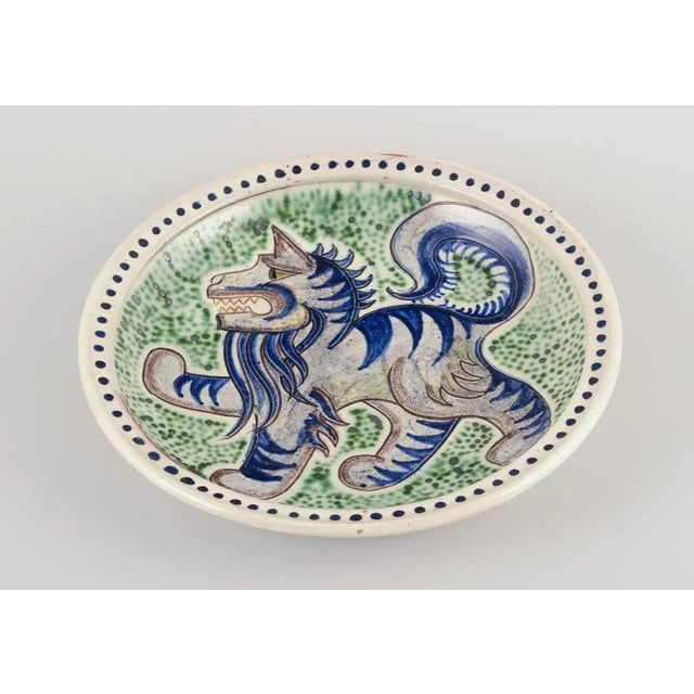 Large Ceramic Bowl with a Stylized Creature from Svend P. Jørgensen, Denmark, 1956 For Sale - Image 3 of 8