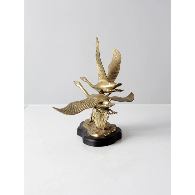 Mid 20th Century Vintage Figural Brass Birds Sculpture For Sale - Image 5 of 13