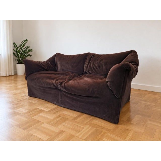 Maroon Model 685 Le Tentazioni Two-Seater Sofa by Mario Bellini for Cassina, 1973 For Sale - Image 8 of 13