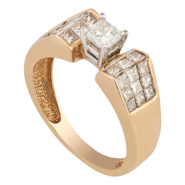 Natural Diamond Ring with 1.00 Carats Diamond in 14k Gold For Sale