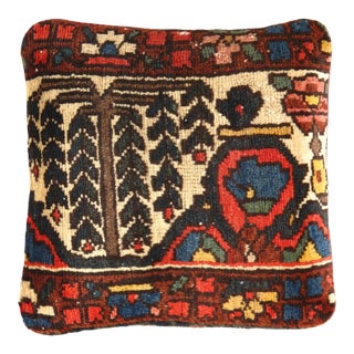 Pasargad Vintage Hand Knotted Bakhtiari Rug Pillow For Sale