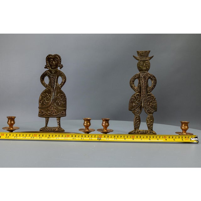 Scandinavian Brass Figural Wall Candleholders, 1970s, Set of 2 For Sale - Image 16 of 18