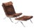 1960s Attributed to Arne Norell "Ari" Chrome & Brown Velvet Lounge Chair With Ottoman For Sale