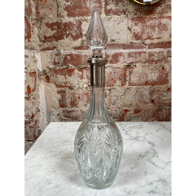 Beautiful tall glass bottle vintage made in Italy 1970s