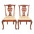Baker Furniture Style Georgian Carved Mahogany Side Chairs or Dining Chairs, Pair For Sale