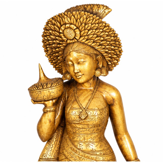 Gold Mas Bali, Female Figure, 1900, Wood For Sale - Image 8 of 12