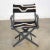 Mid 20th Century Vintage Modern Director’s Chair Folding Black Brown White Geometric Needlepoint For Sale - Image 5 of 13