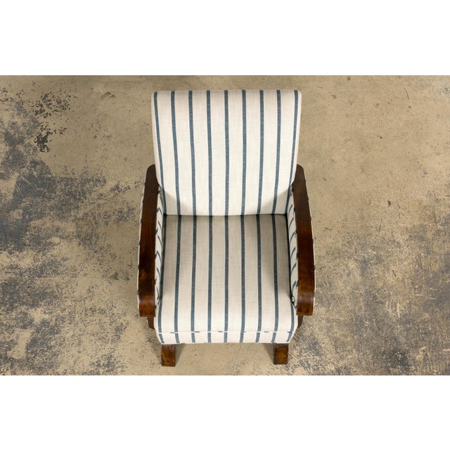 French Art Deco Walnut Armchair, Provence, France, 1930s For Sale - Image 4 of 17