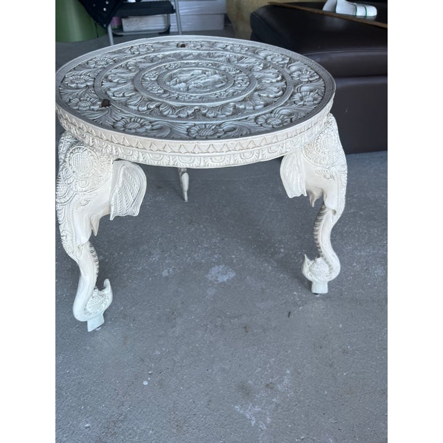 Hollywood Regency 1970s Elephant Side Table Gamble-Stole and Hollywood Regency Style For Sale - Image 3 of 7