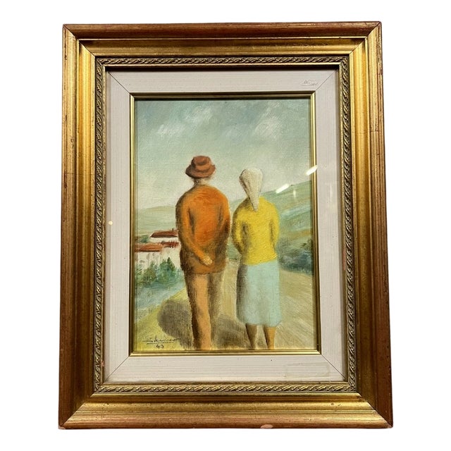 Louis-Léopold Boilly, The Stroll, 1943, Oil on Panel, Framed For Sale