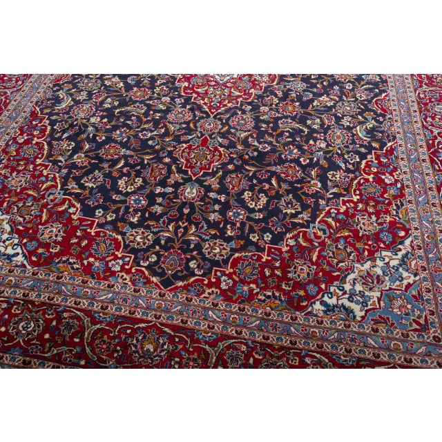 Textile Hand-Knotted Kashan Cork Oriental Rug For Sale - Image 7 of 13