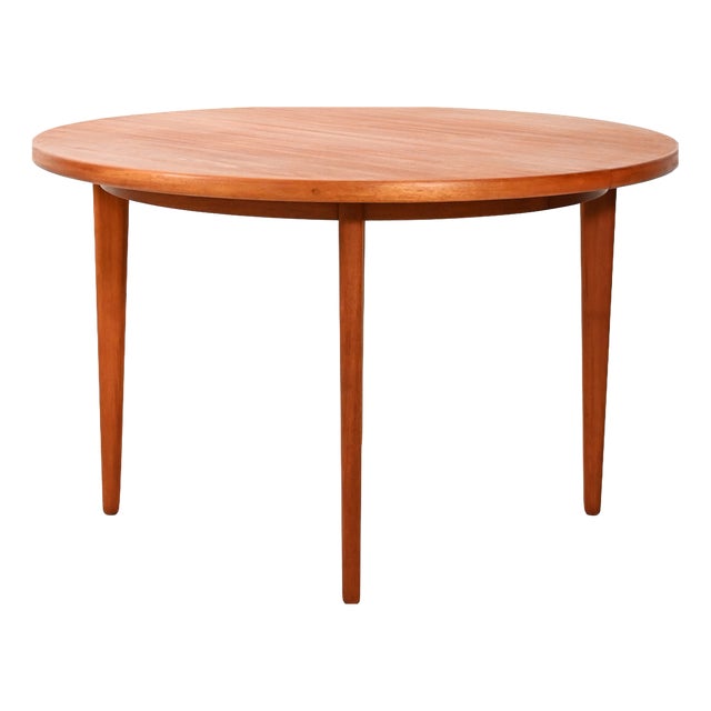 Swedish Extendable Round Teak Table, 1960s For Sale