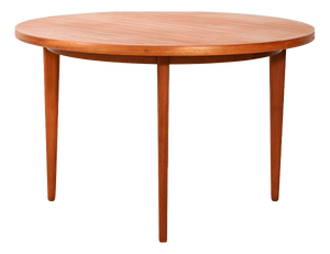Swedish Extendable Round Teak Table, 1960s