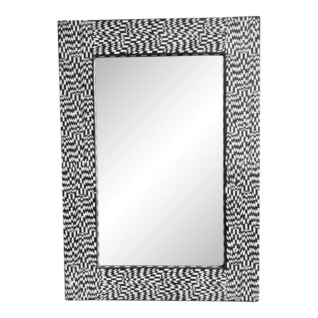 Vintage Black & White Escher Mirror For Sale