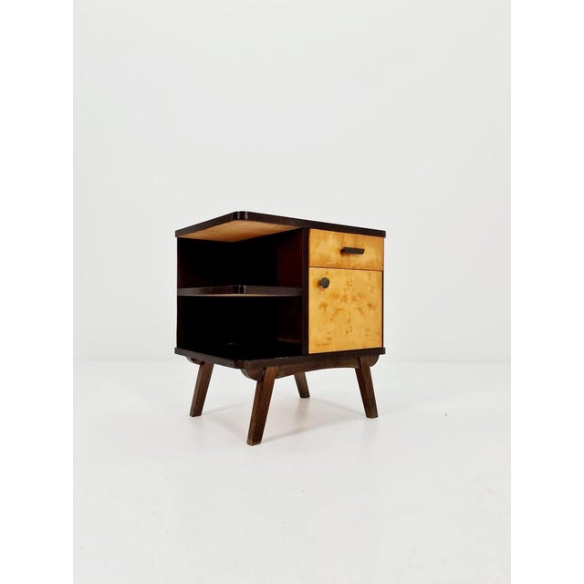 Mid-Century German Beech and Walnut Nightstand from WK Möbel, 1960s For Sale - Image 10 of 10