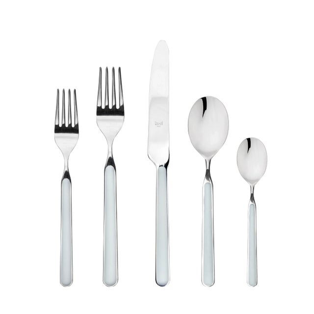 Contemporary Mepra Fantasia 20-Piece Flatware Set, Light Blue For Sale - Image 3 of 3