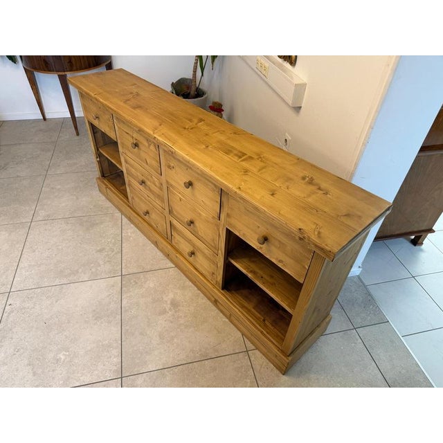 Antique Chest of 8 Drawers in Softwood For Sale - Image 4 of 14