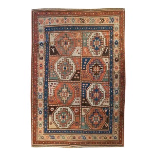 19th Century Caucasian Geometric Medallion Moghan Rug For Sale