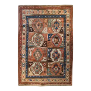 19th Century Caucasian Geometric Medallion Moghan Rug