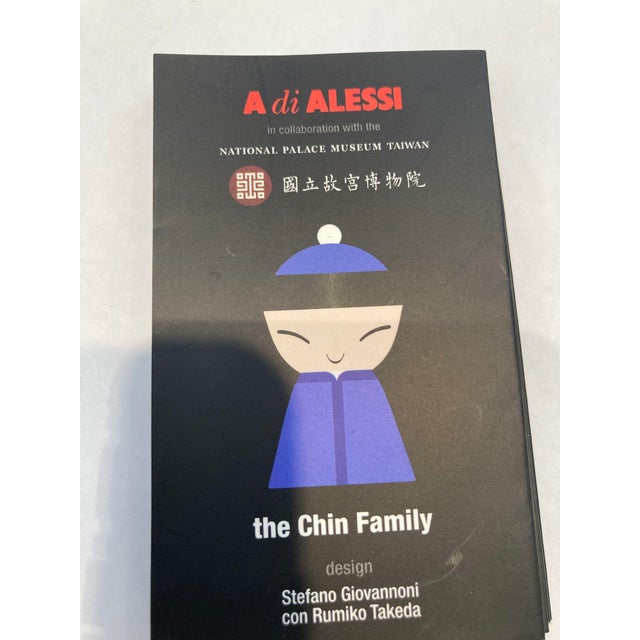 Contemporary A Di Alessi King and Queen Chin Set of 2 Bottle Stops in Blue and Green For Sale - Image 3 of 11