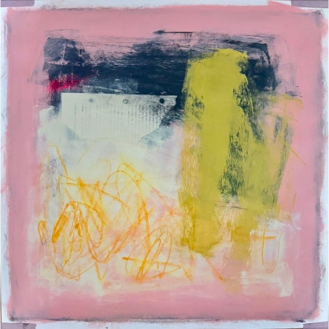 Abstract "Wind Down" Contemporary Original Abstract Painting on Paper For Sale - Image 3 of 4