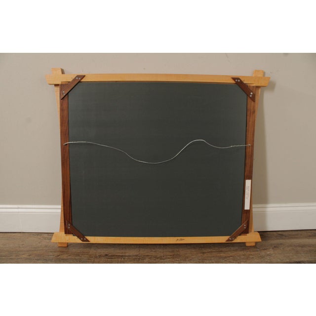 Studio Crafted Maple and Walnut Wall Mirror For Sale - Image 9 of 12