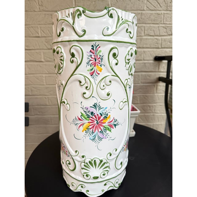 Excellent Condition - see photo! Smoke free, pet free home Beautiful vintage hand-painted Portuguese ceramic umbrella...
